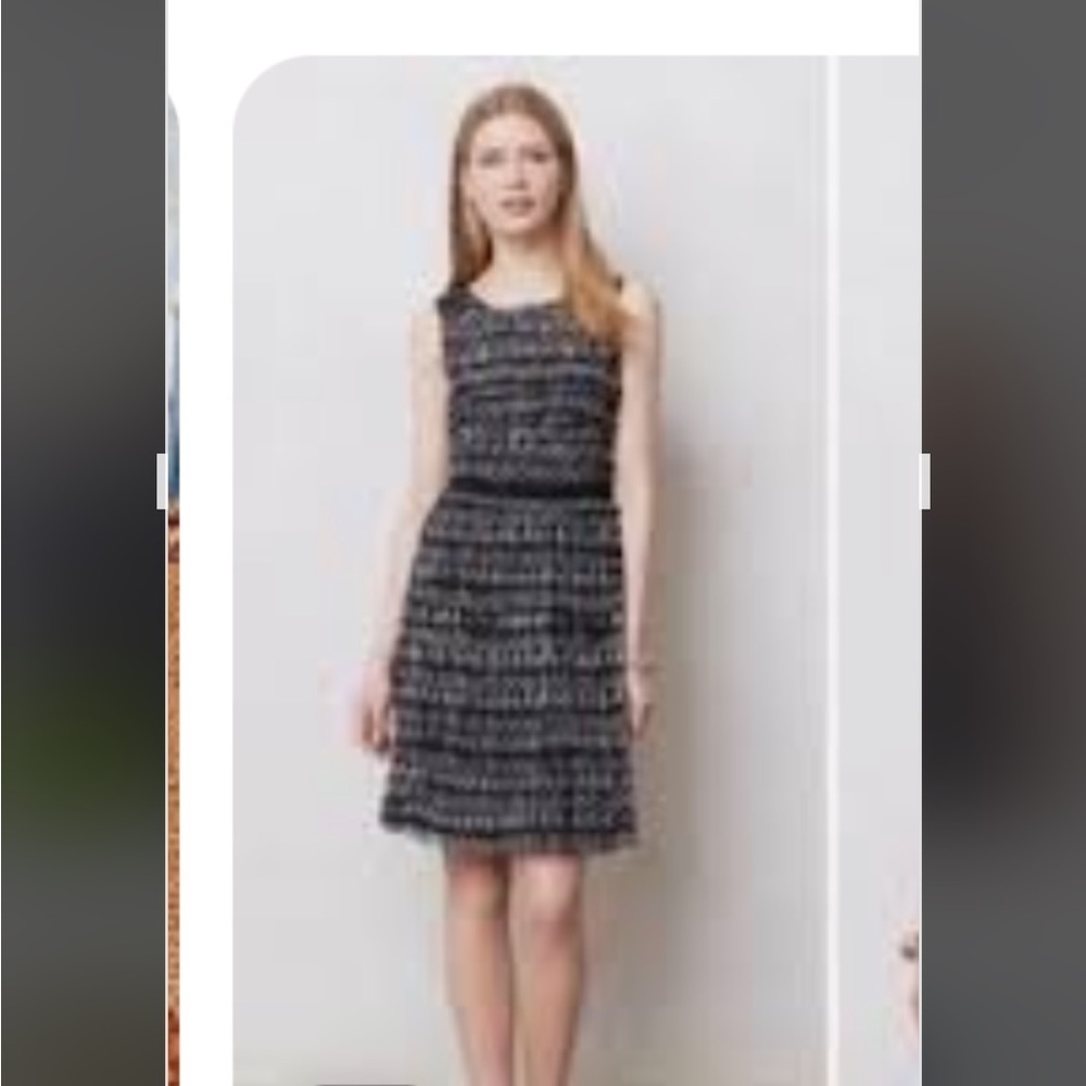Anthropologie Postmark Ribbon Waist Keyhole Back Mini Dress Size XS